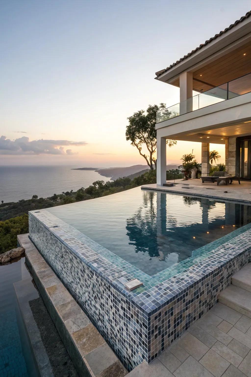 Unique features like raised spas and infinity edges add luxury to any pool.