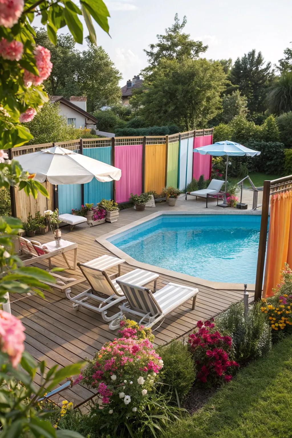 Seclusion boards present a versatile solution for poolside privacy.