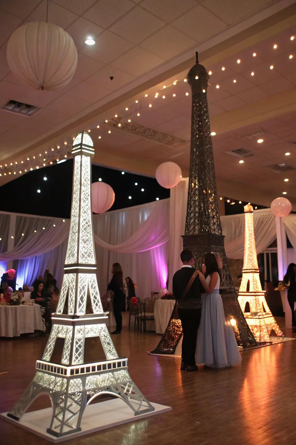 Escort attendees to the City of Love with Paris-inspired decoration.
