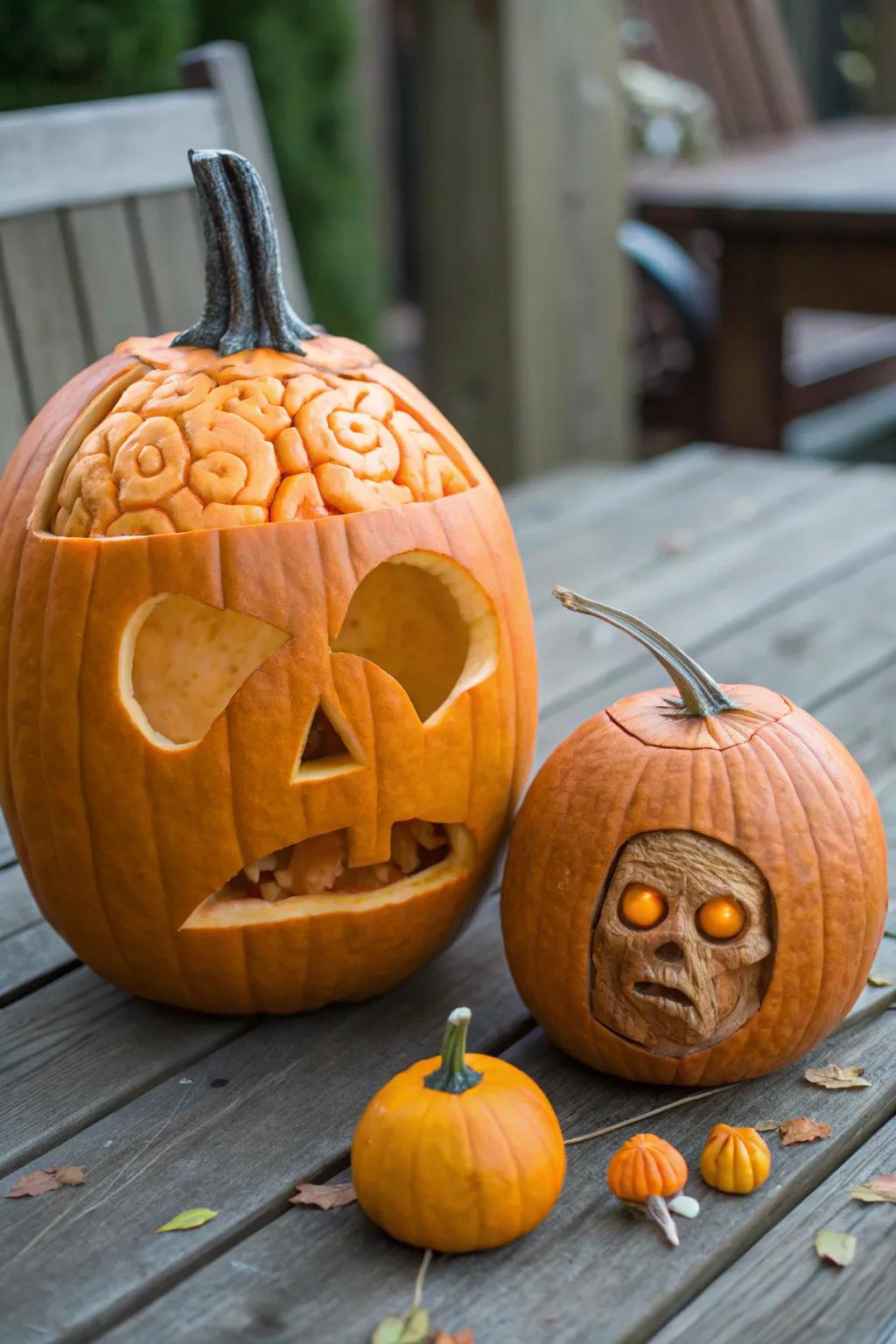 An amusing 'mindful pumpkin' for a fun Halloween ornament.