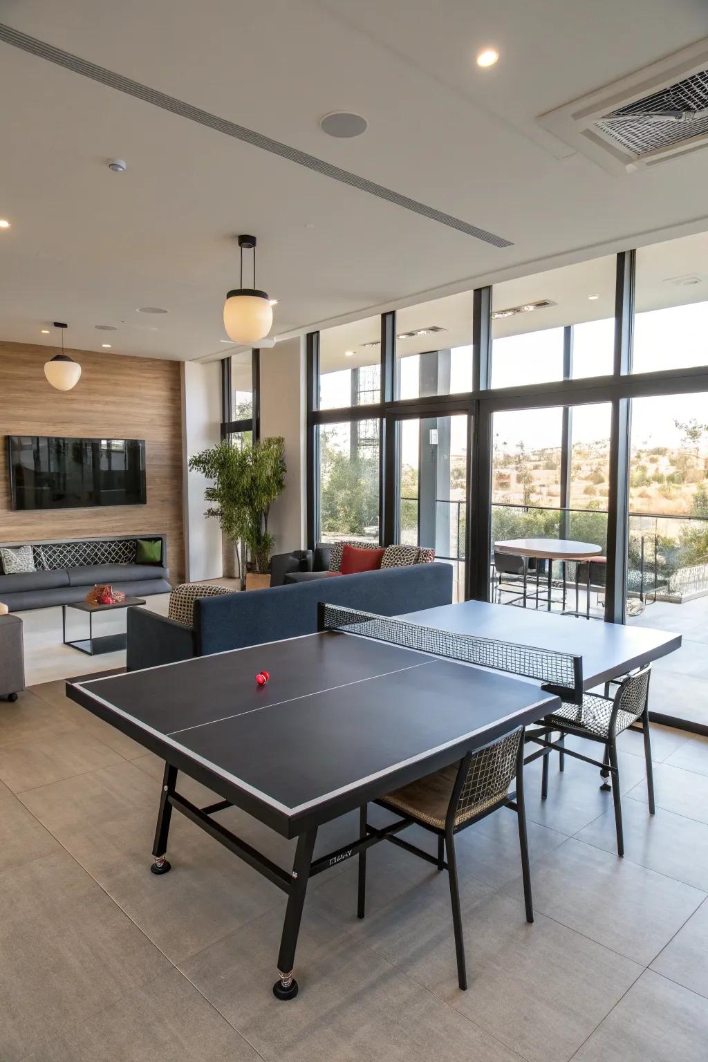 Adaptable tables offer versatility in your rec room.