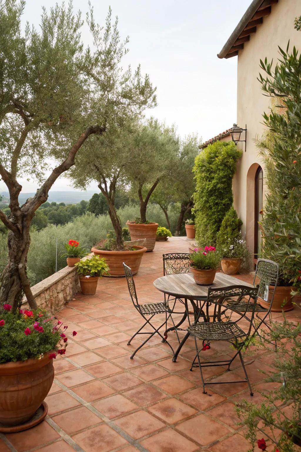 Mediterranean charm conveys holiday sensations inland.