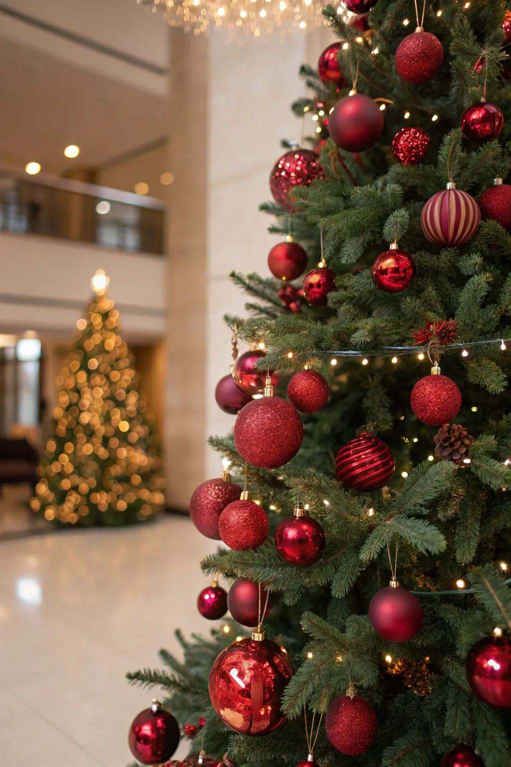 Diverse crimson shades infuse richness and dimension.