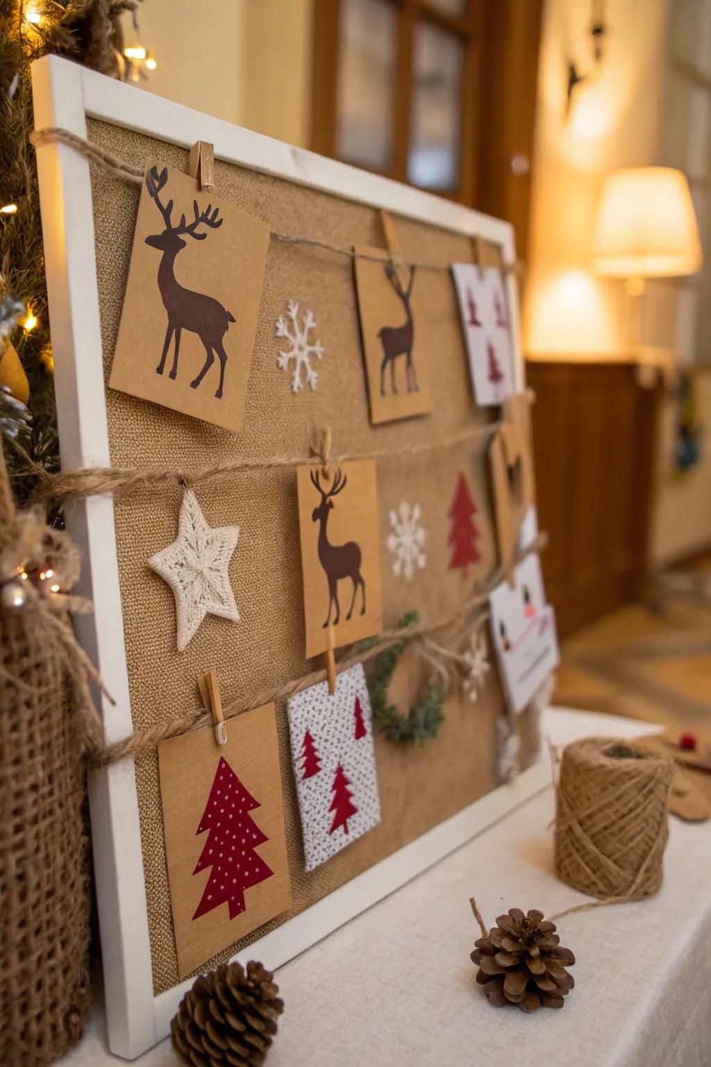 Homespun allure with reindeer and raw components.