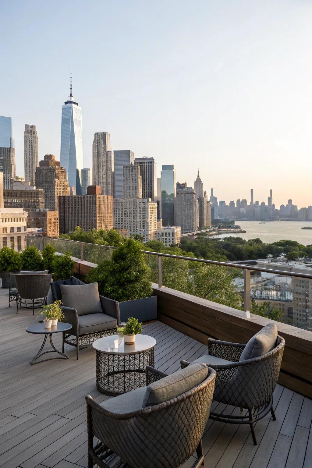 Maximize your terrace by exhibiting breathtaking metropolitan panoramas.