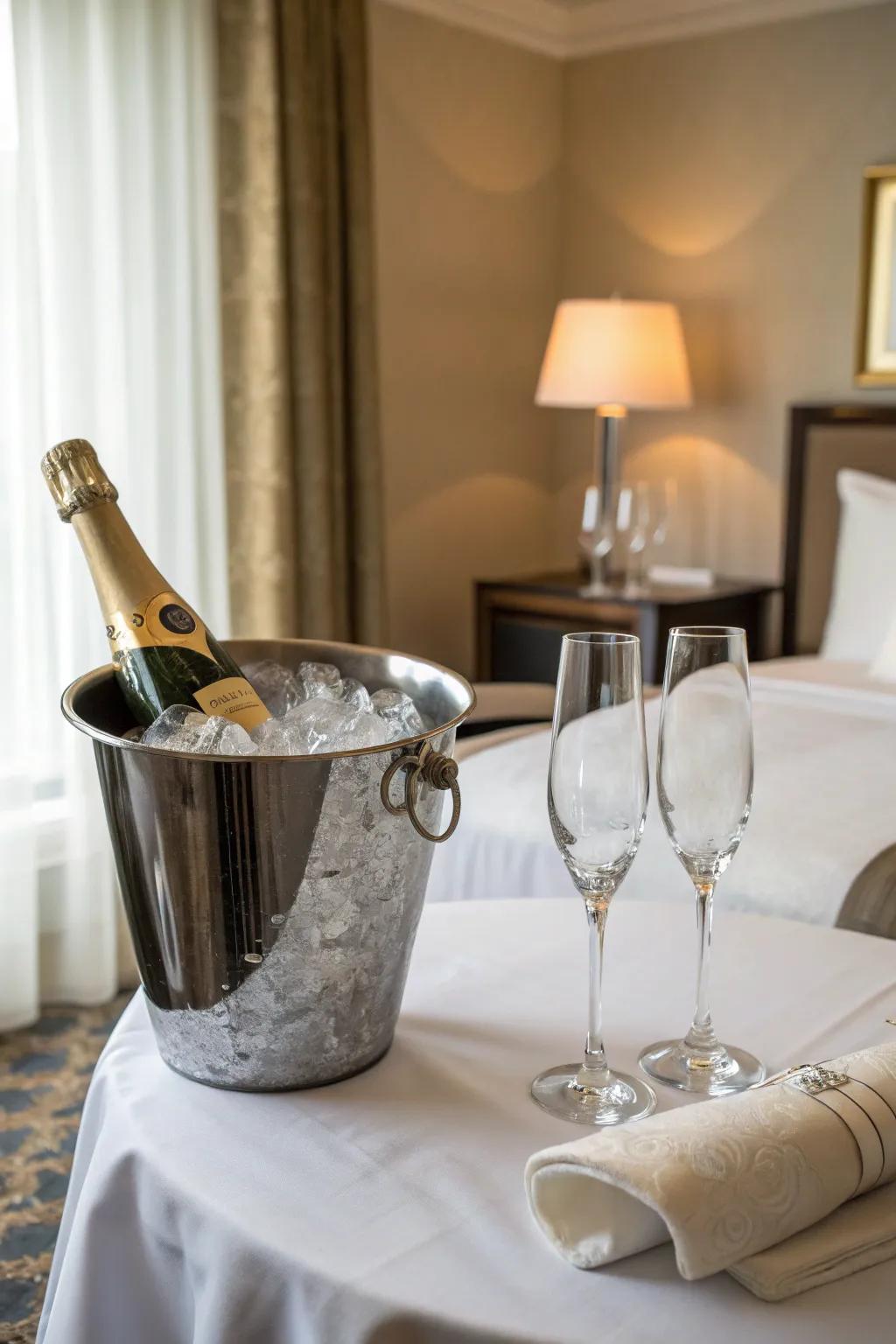 Champagne sets the stage for celebration and romance.