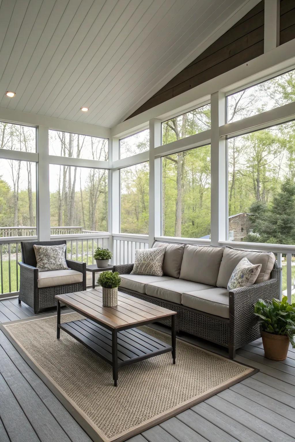 A modern elegant porch oozes class and simplicity.
