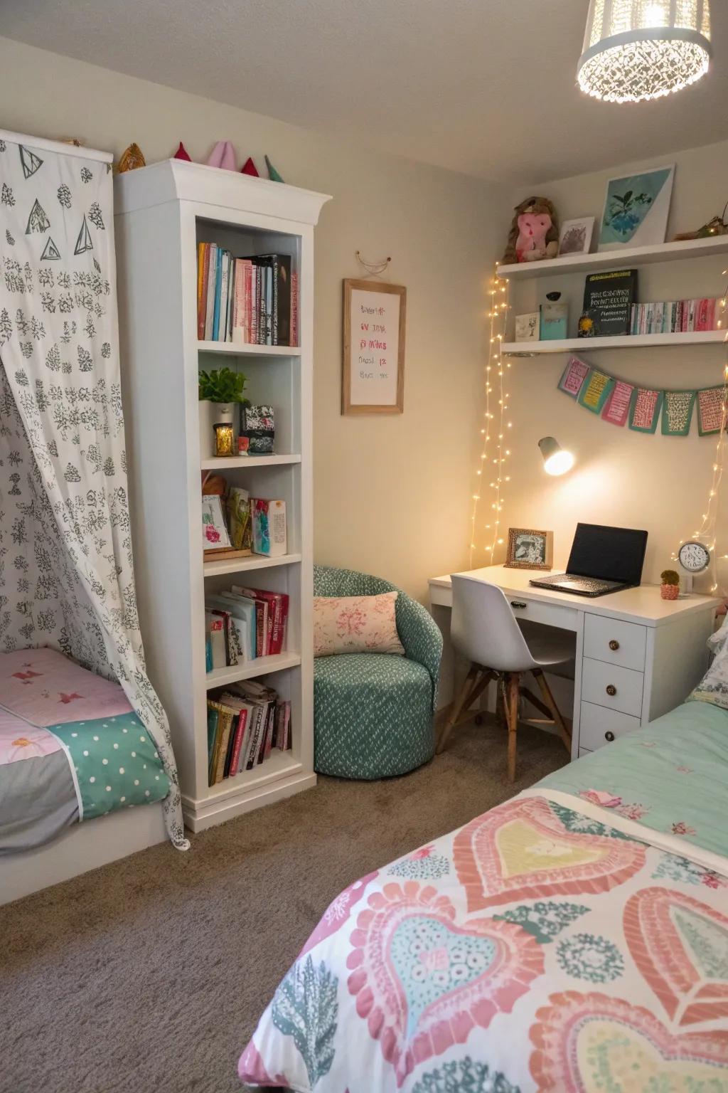 Discrete areas empower each brother with a feeling of ownership.