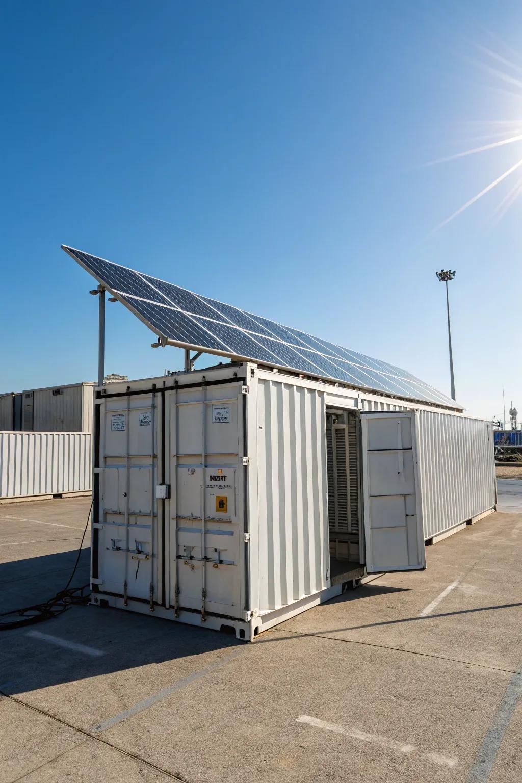 Harness the sun with a solar panel-integrated roof.