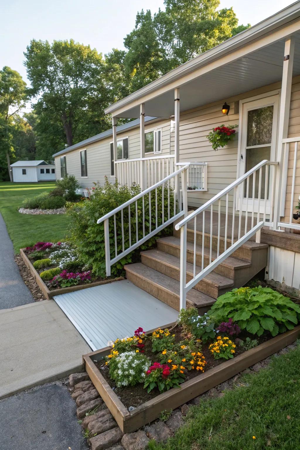 Ease of access is fundamental with thoughtfully designed steps and inclines.