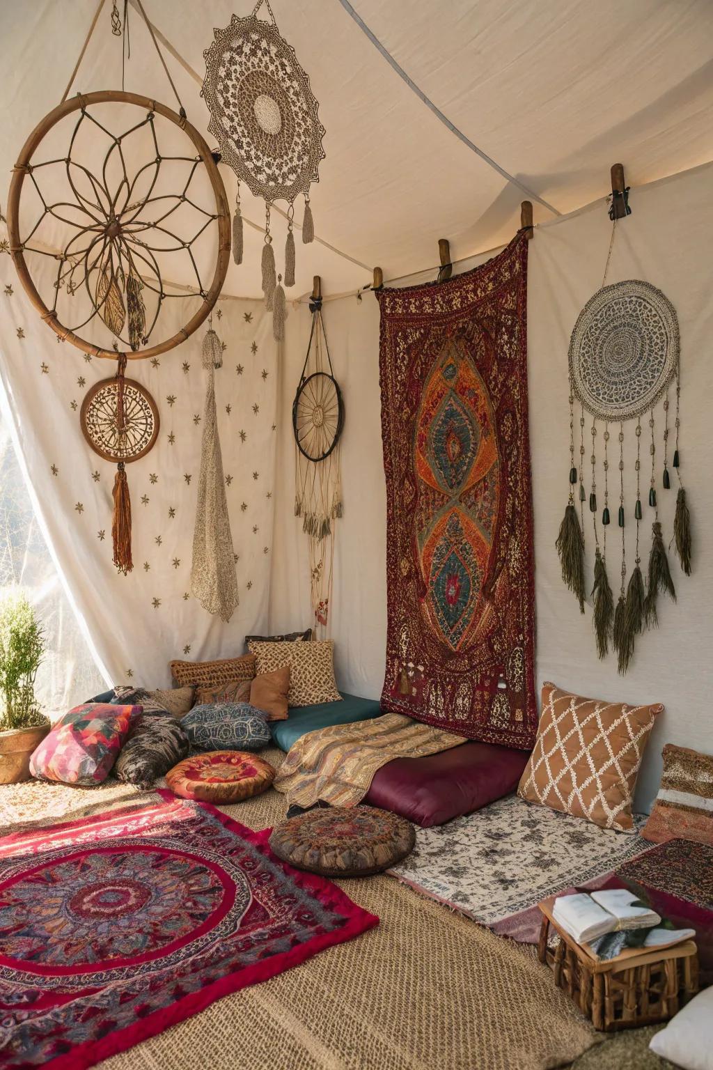 Fashion a serene and innovative atmosphere utilizing an Artistic Serenity sleepover.