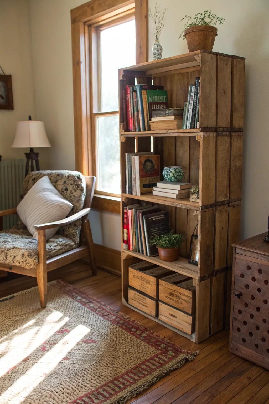 Crate literary repositories proffer bucolic allure and adaptability.