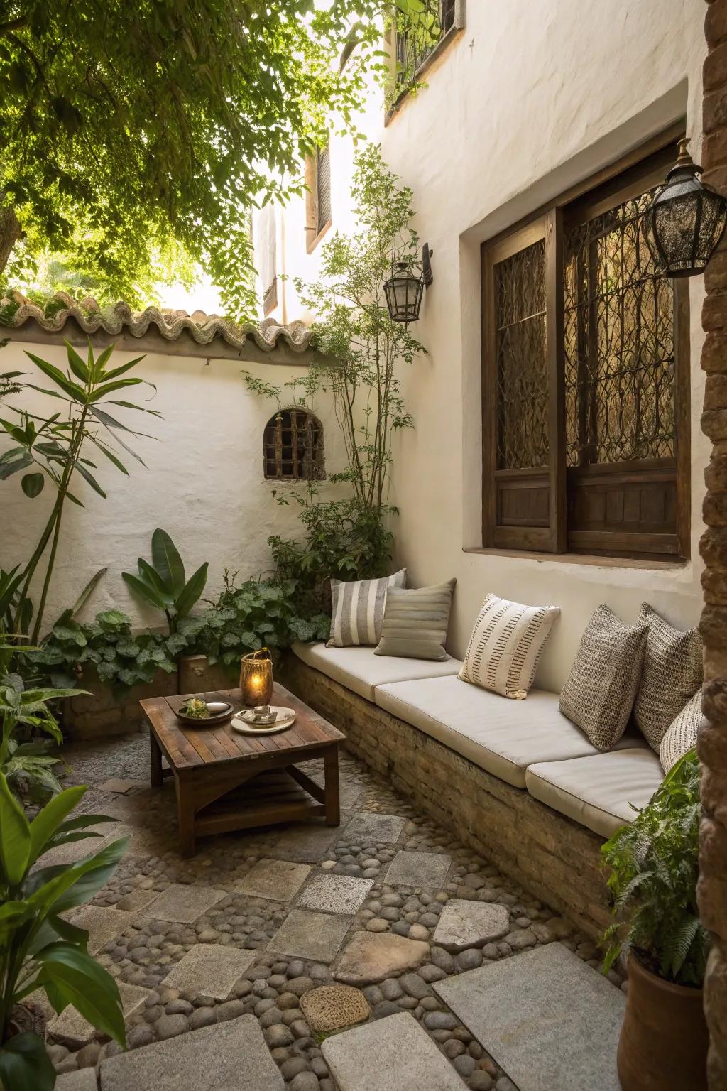 A recessed area creates intimacy and dimension in small spaces.