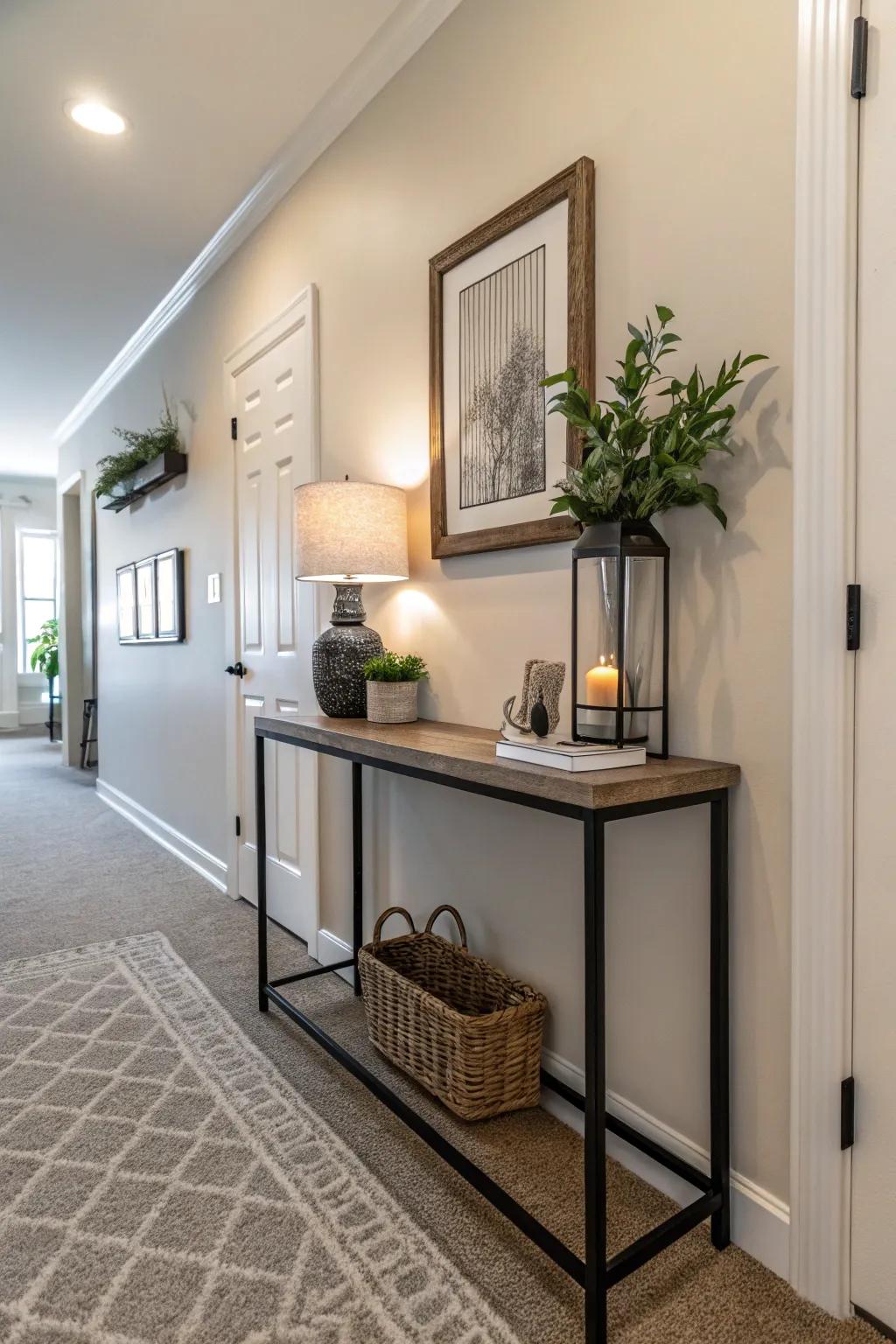 Streamlined furnishings maximize space without clutter.