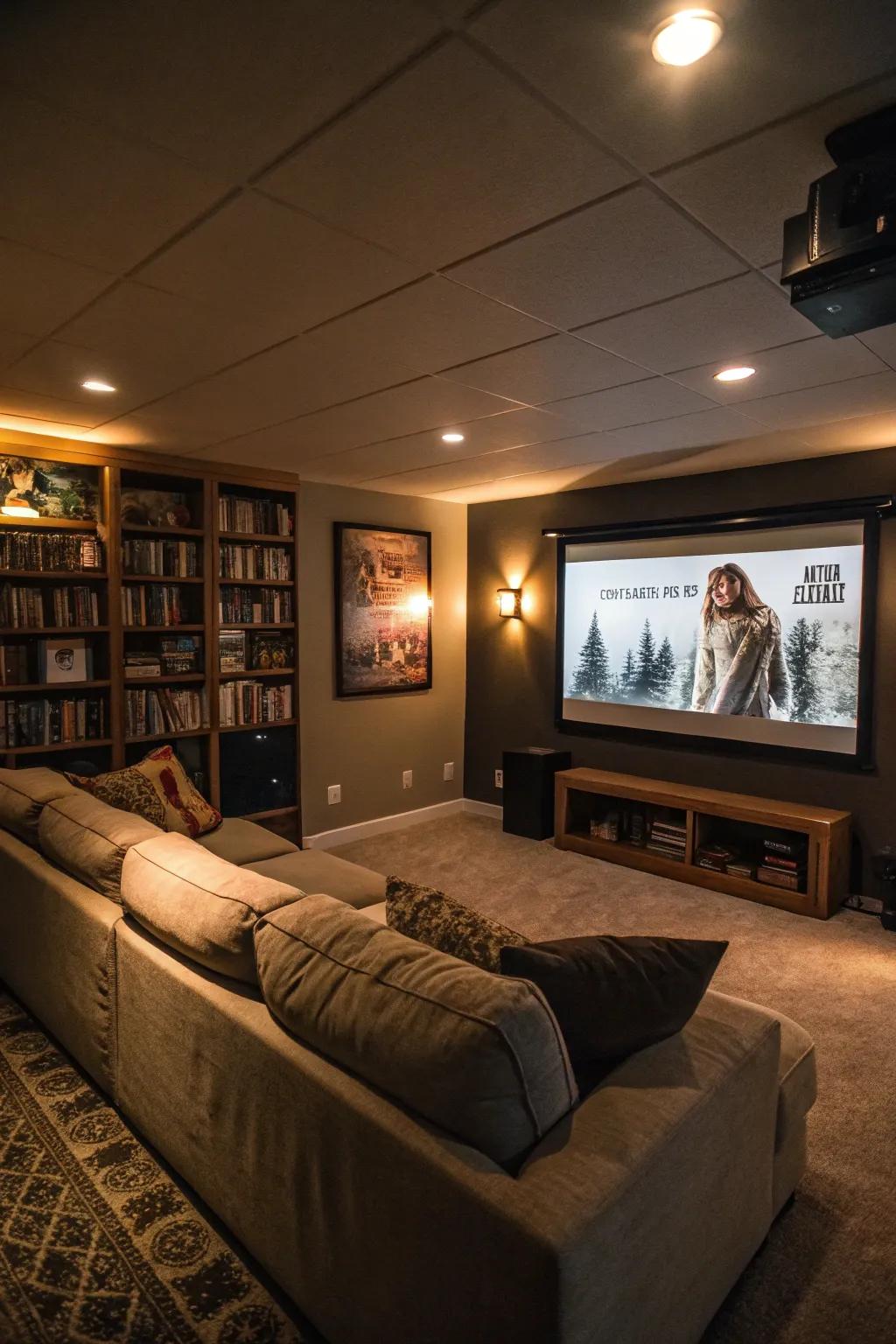 Create the perfect movie night ambiance with dimmable lights.