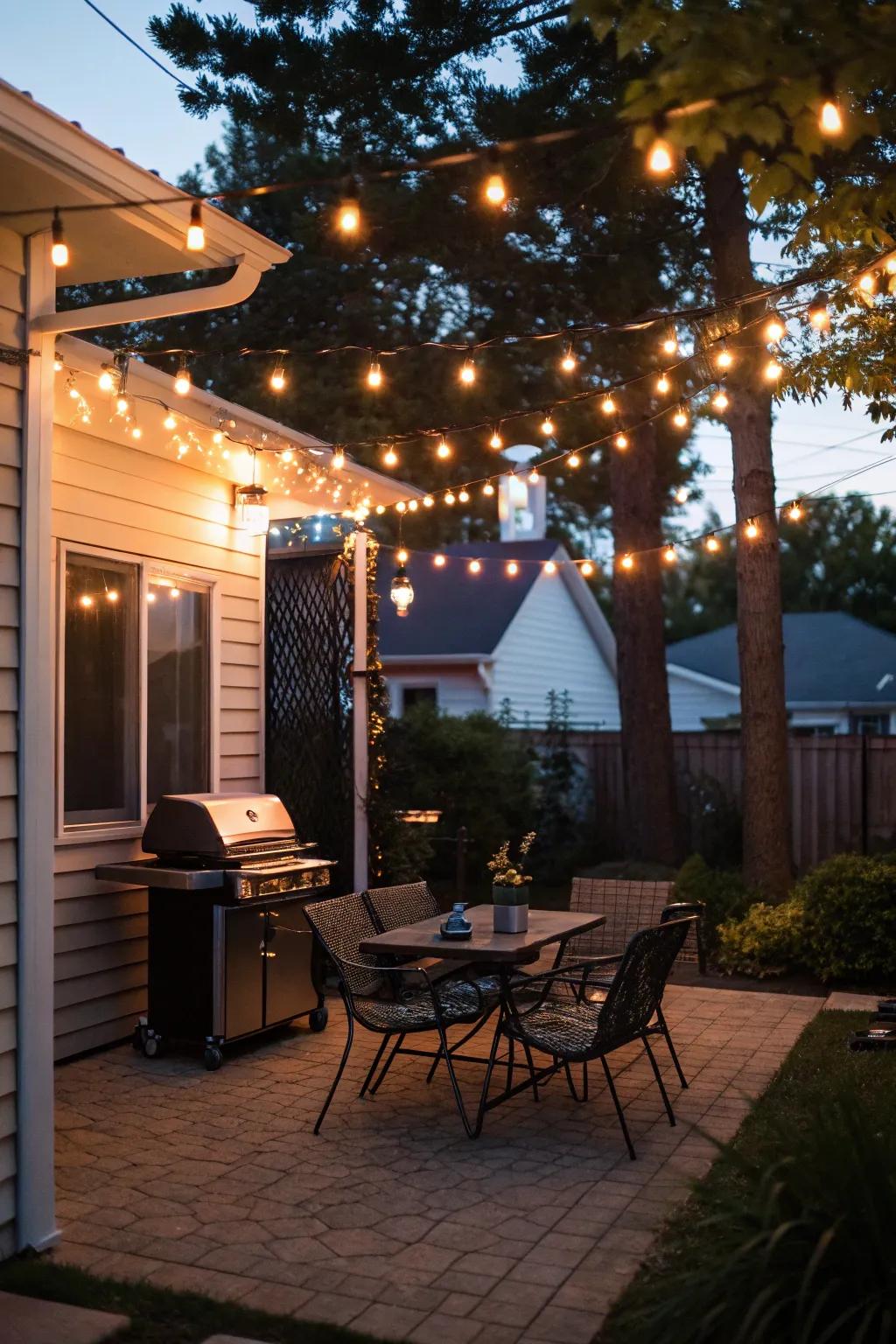 Relaxing lighting enhances evening cooking experiences.