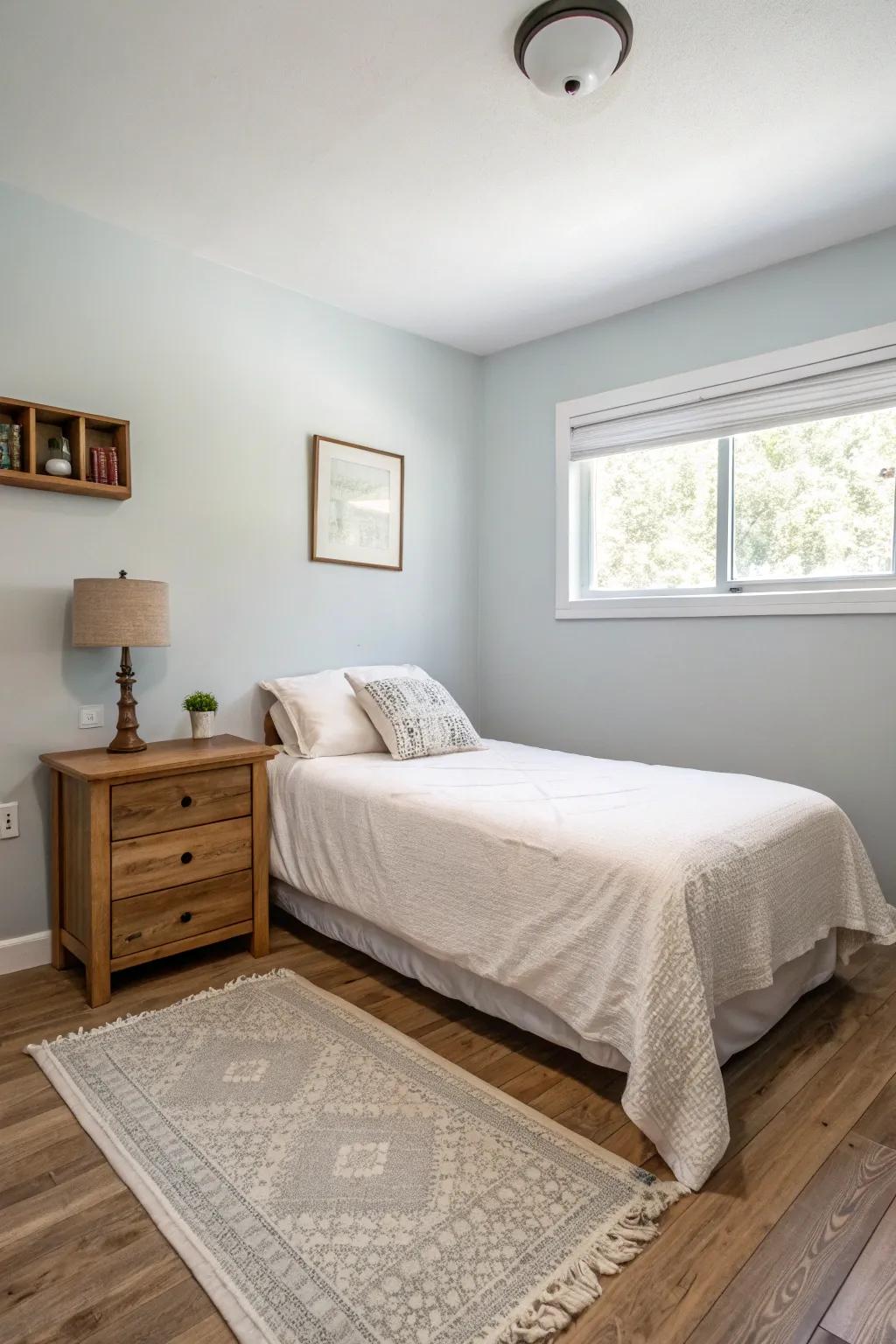 Minimalist aesthetic renders the space expansive and ethereal.