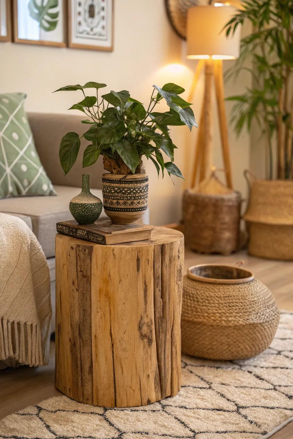 Organic textures introduce a cozy, earthy feel indoors.