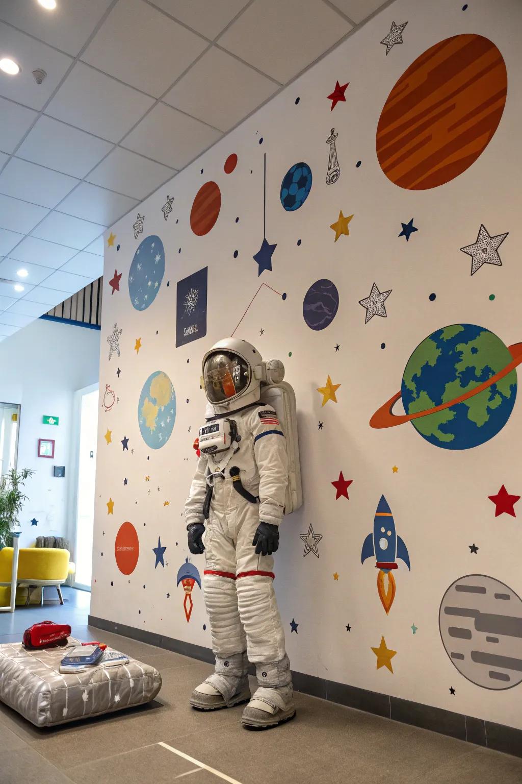 Astronaut decor sparks adventure and imagination.