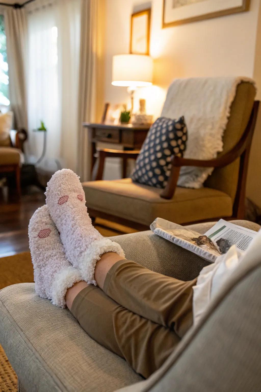 Treat your feet with a soothing foot mask for softness by morning.