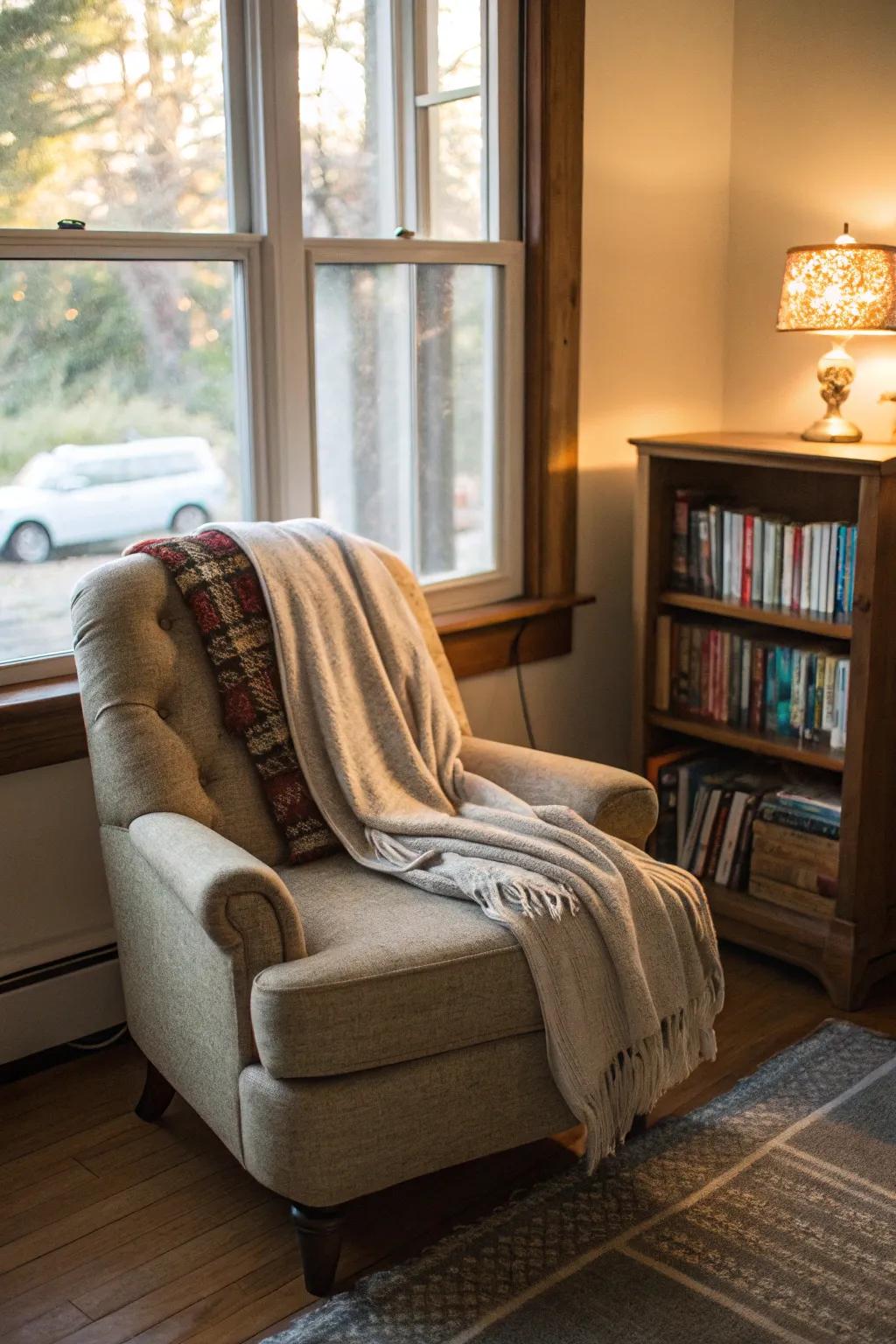 A comfortable reading space encourages leisure and comfort.