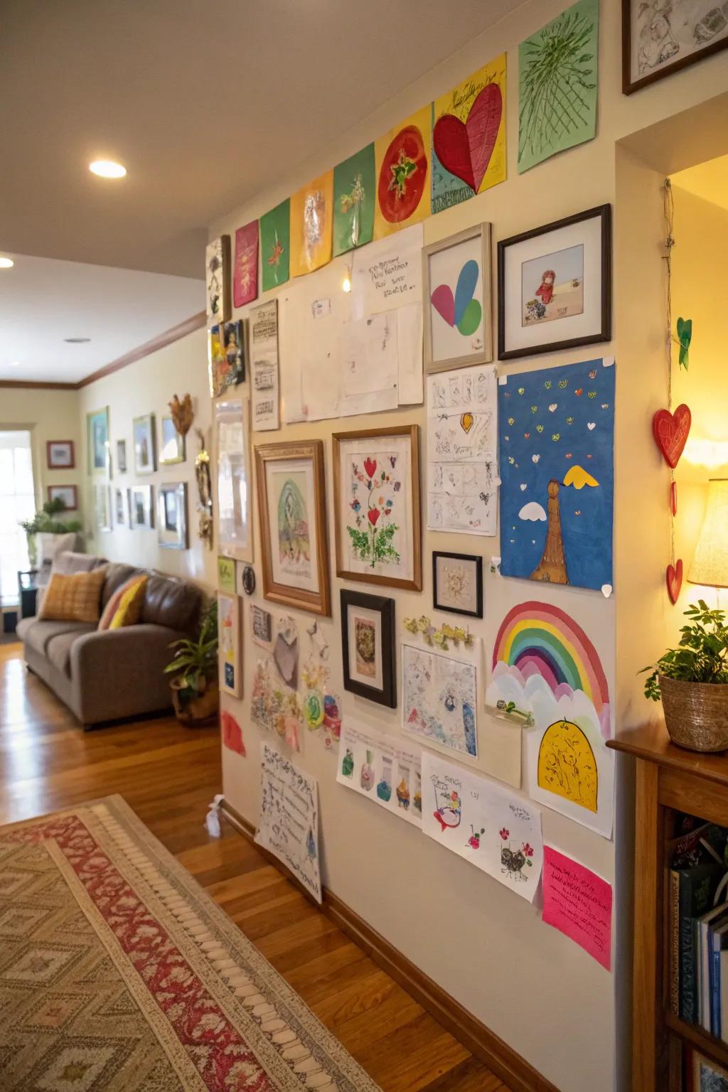 Convert your home into a vibrant gallery showcasing your kids' artistic masterpieces.