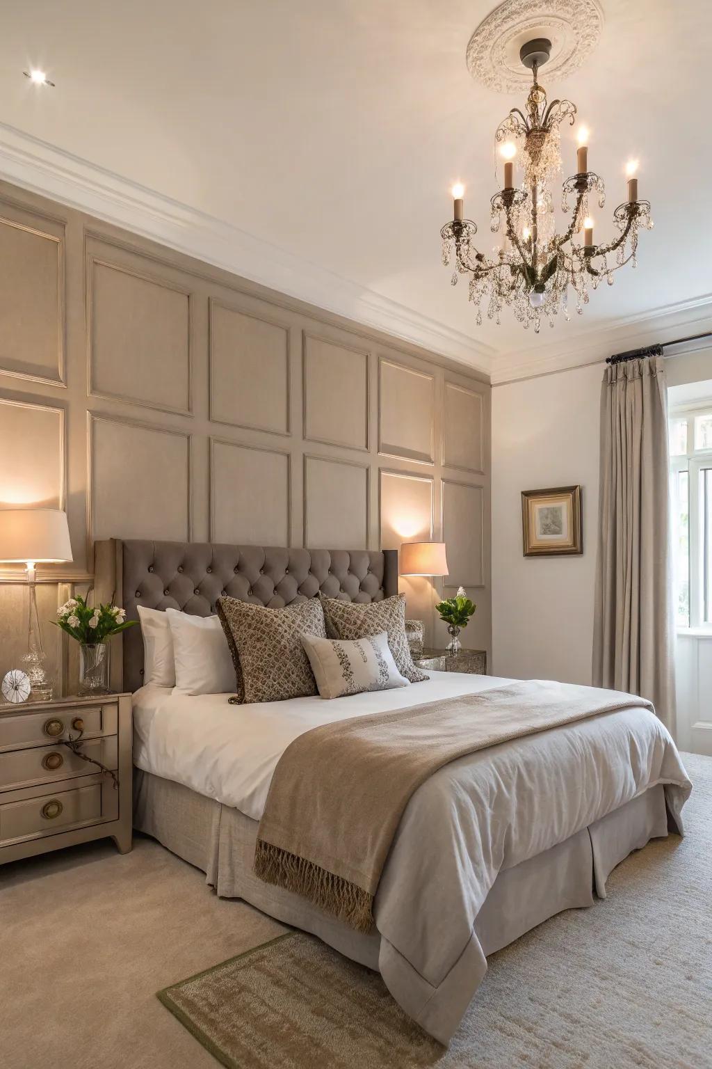 An earthen feature wall establishes a fashionable focal point.