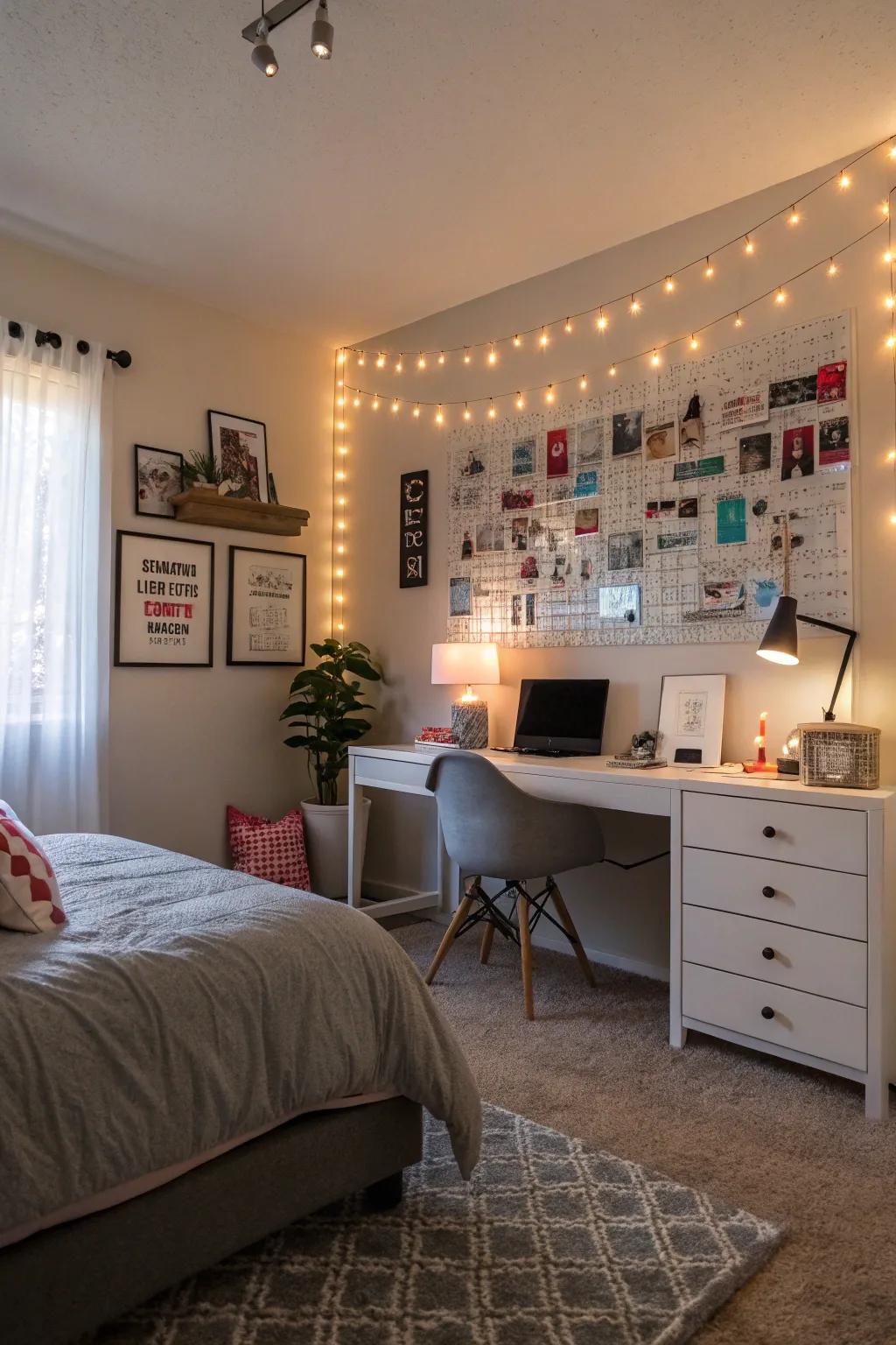 Spot illumination showcases special decor beautifully.