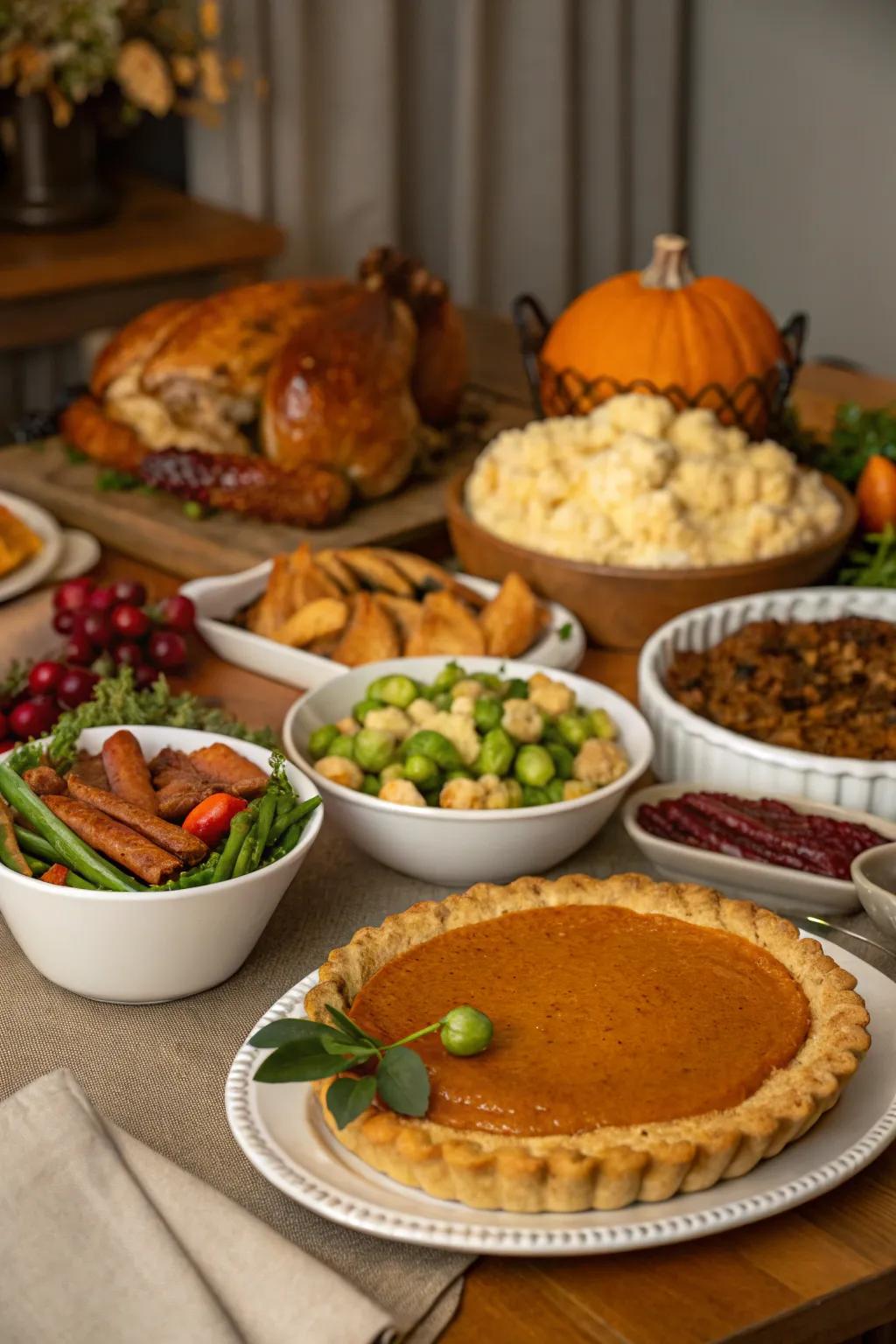Seasonal foods take center stage on this buffet.