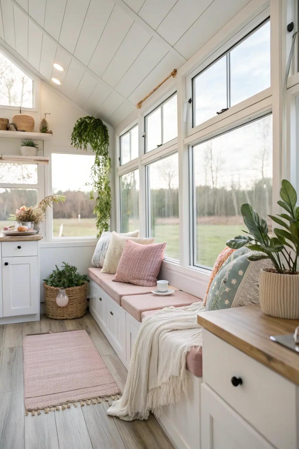 Natural light transforms small spaces into open havens.
