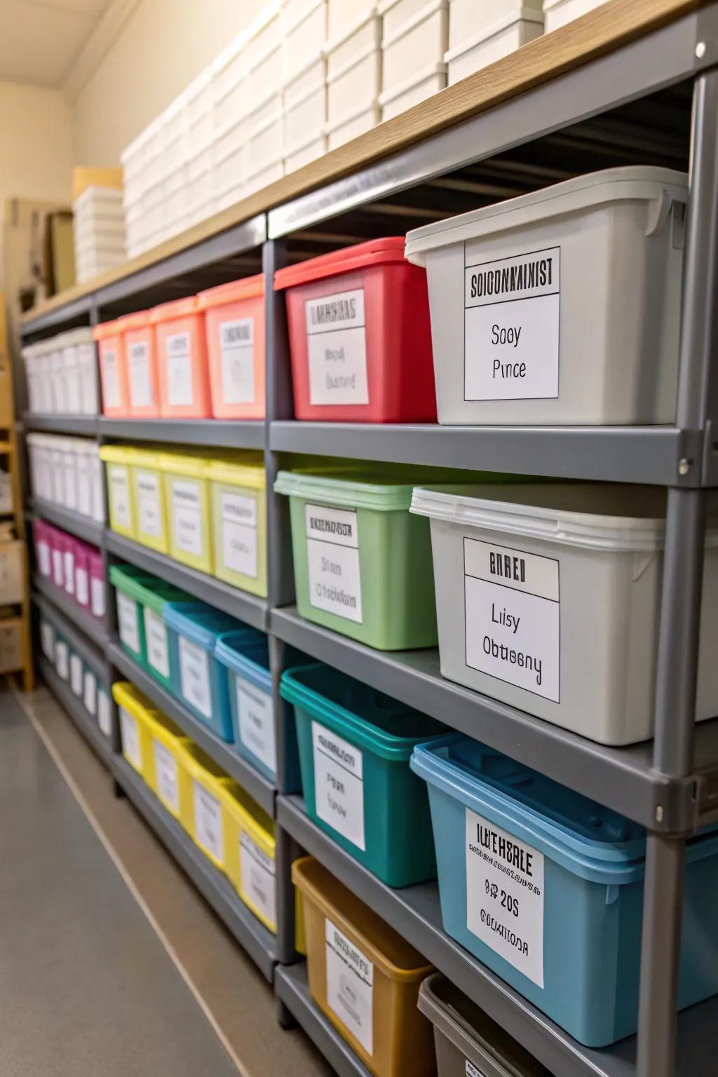 Tags assist in maintaining organized and straightforward toy storage.