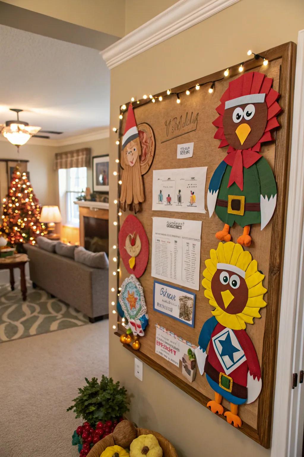 Creative turkey disguises bring a playful touch to Thanksgiving decor.