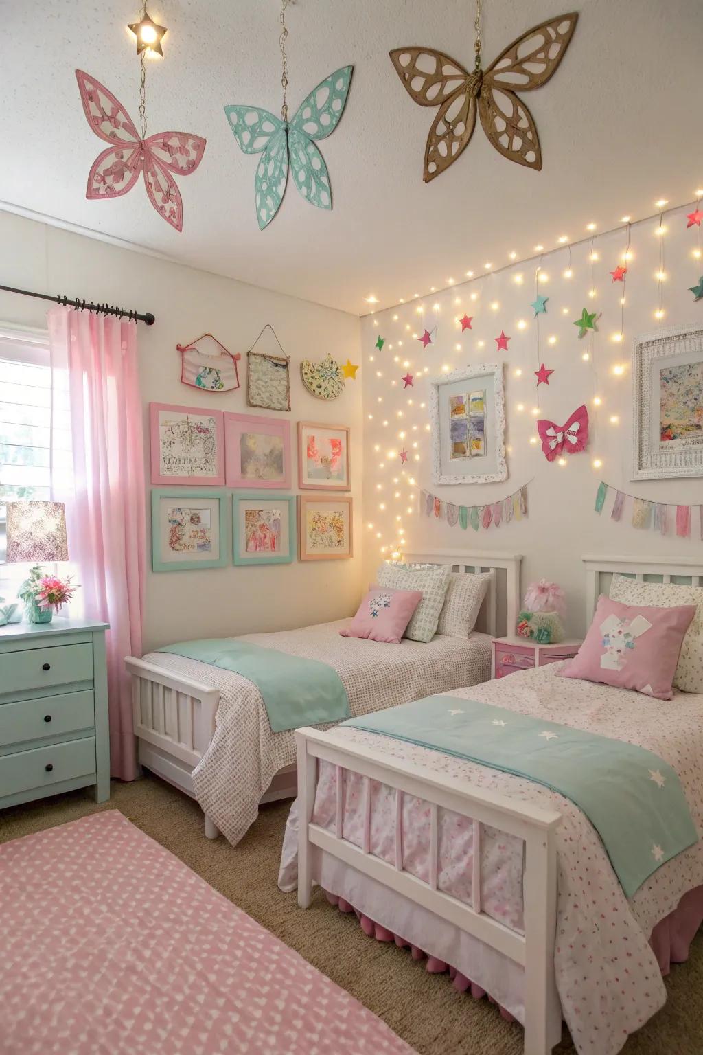 Themed decor adds a charming and cohesive touch to the space.