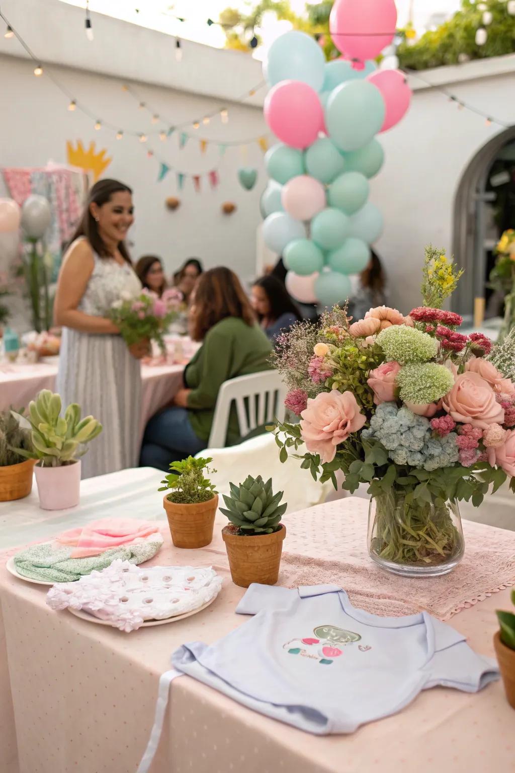 Rich floral displays presenting a mix of natural and artificial blossoms.