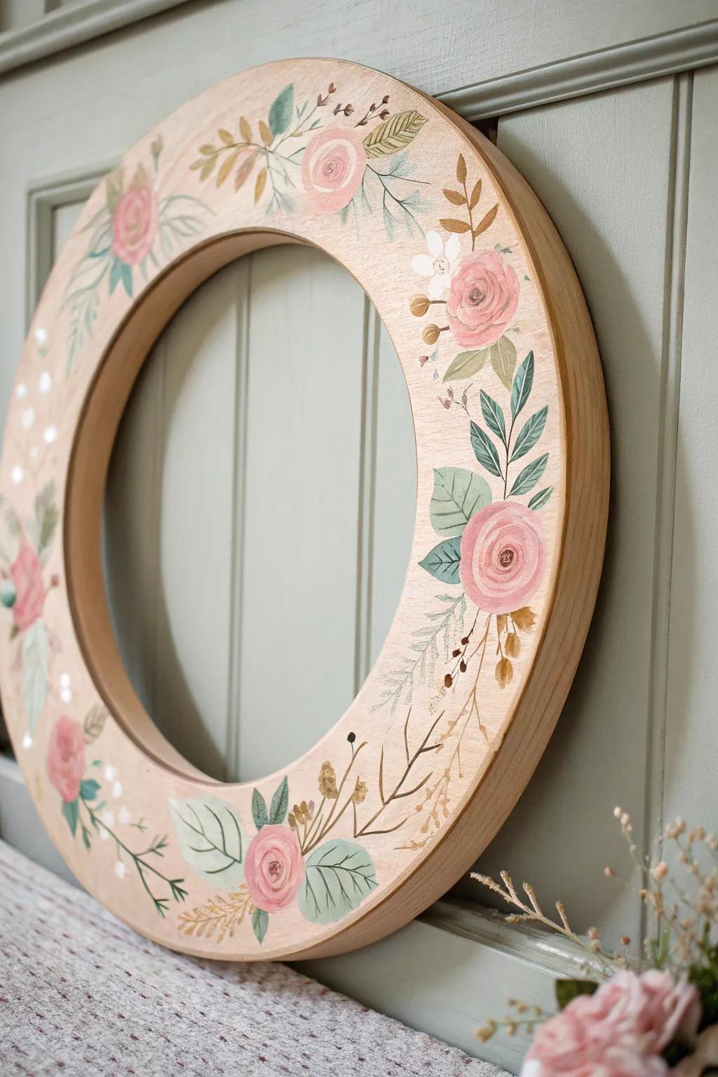 Welcome the smooth shift from Valentine's Day to spring with this Blossom Artwork on Timber Ring wreath, a superb mix of simple appeal and bohemian elegance.