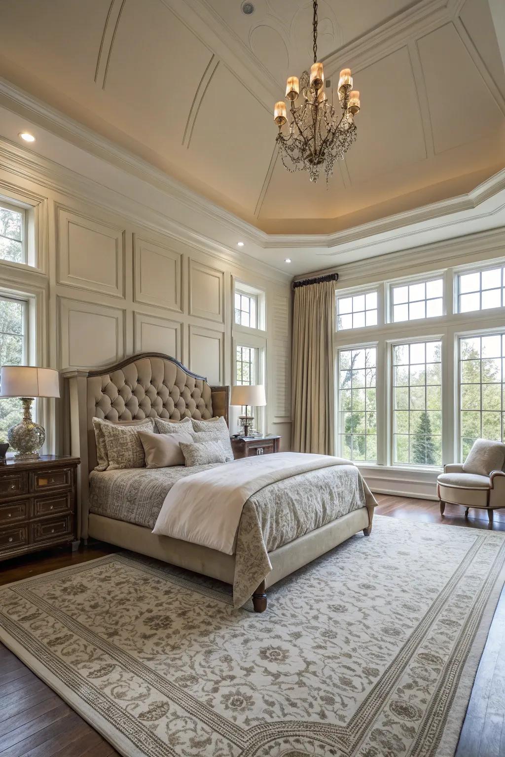 Floor-to-ceiling paneling generates a remarkable impact.