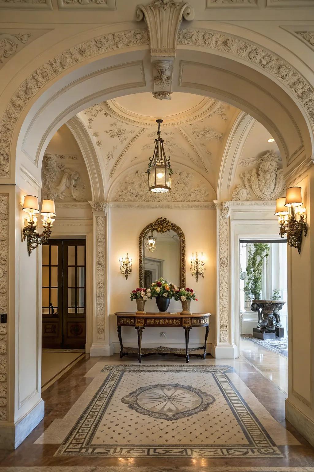 Create a grand entrance with beautiful moldings.