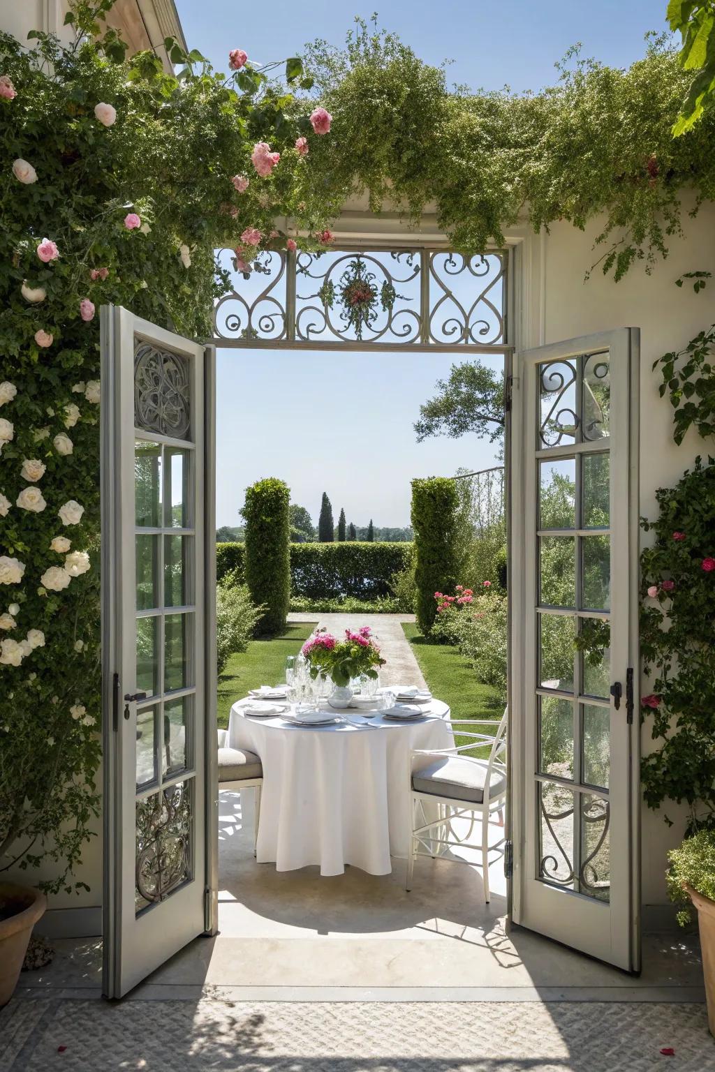 French door guards offer practical elegance.