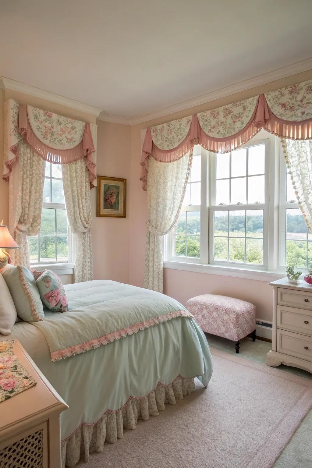 Contoured fringes infuse gentleness into your boudoir.