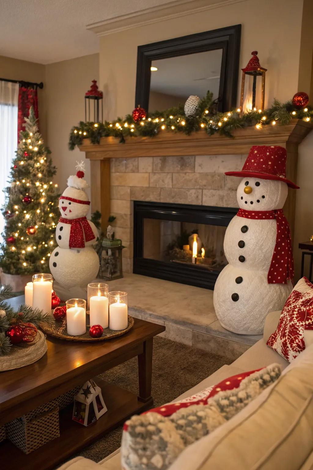 Infuse a playful spirit with a snowman-themed spectacle.