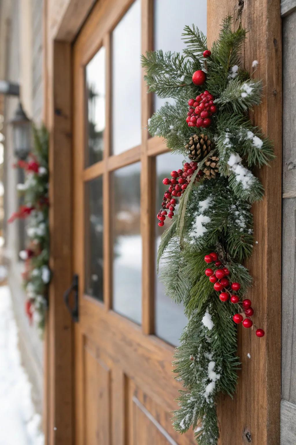 Evergreen ropes introduce a note of classic elegance.