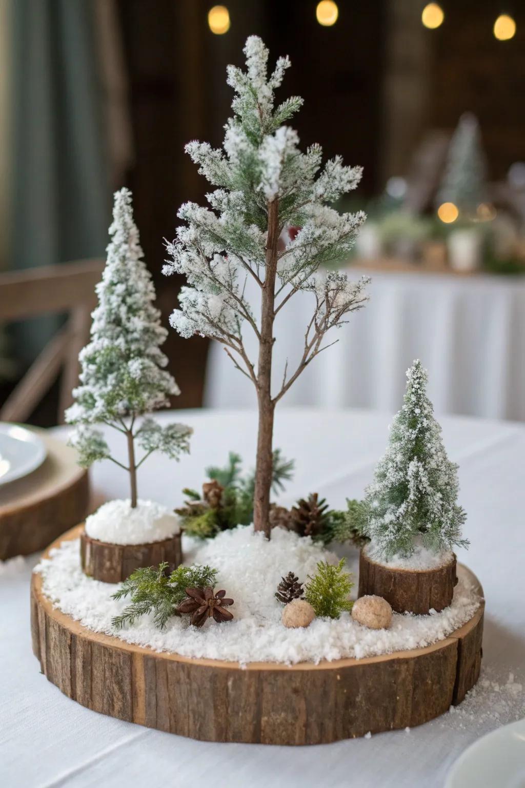 Small snow scenes infuse a hint of whimsy into your decor.