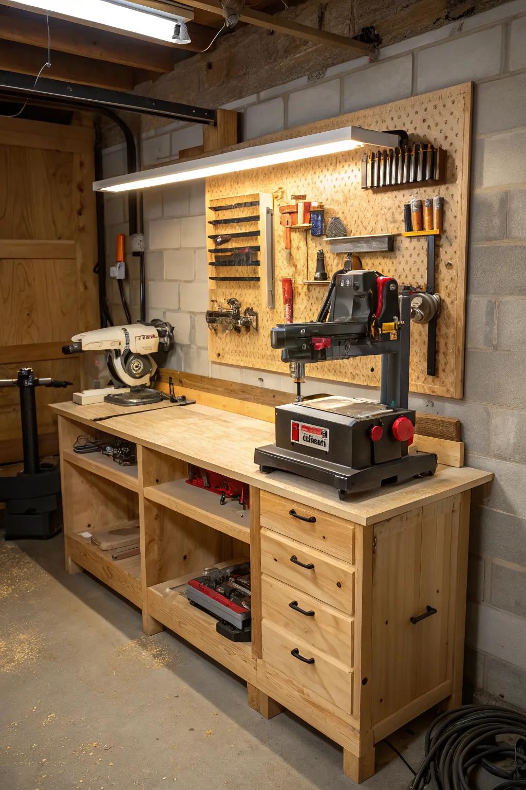 Craftsmanship at its finest: A seamless setup for the dedicated woodworker.
