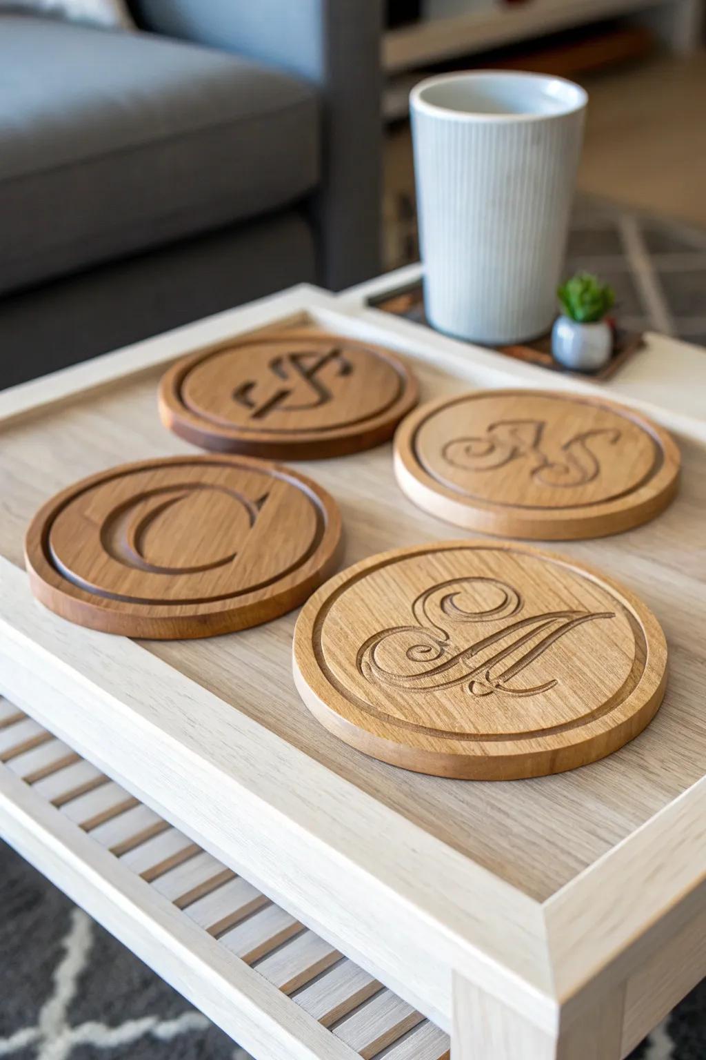 Bespoke wooden coasters that add a personal touch to hosting.