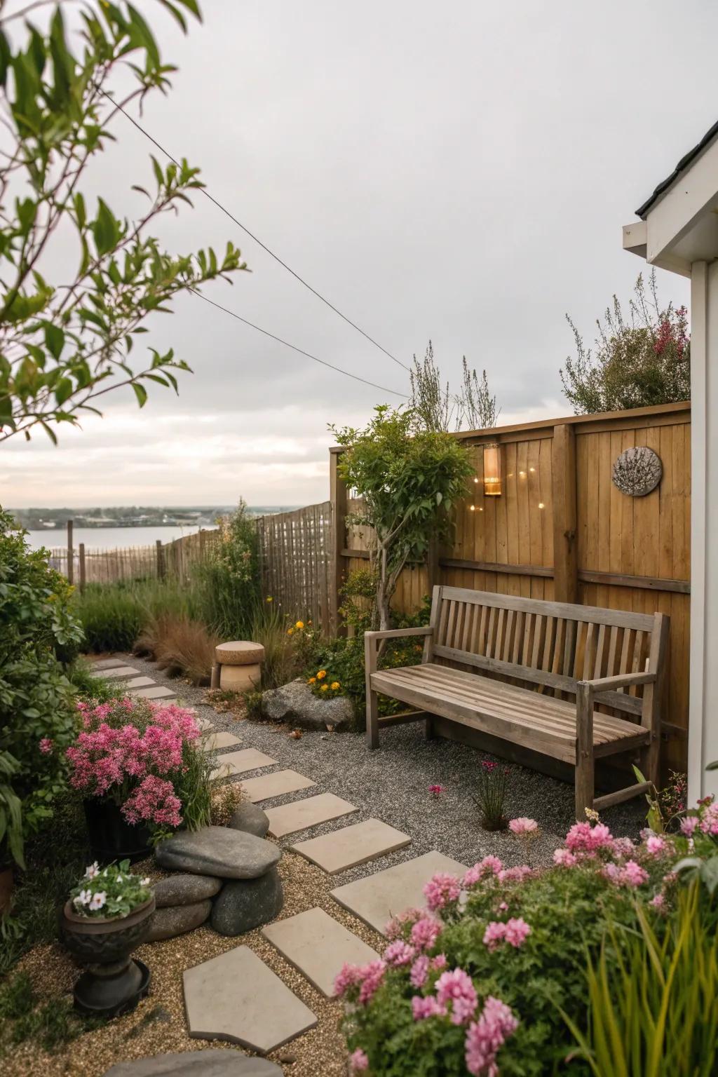 A peaceful meditation corner for relaxing and thinking.
