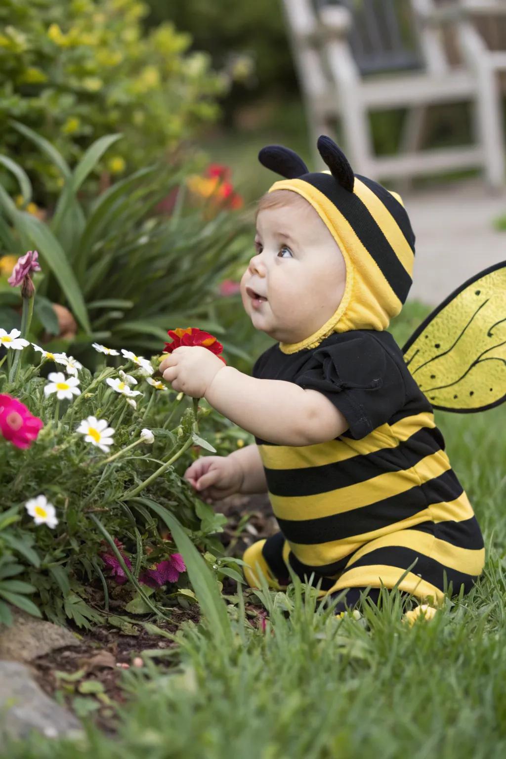 A bumblebee costume, buzzing with endless cuteness.
