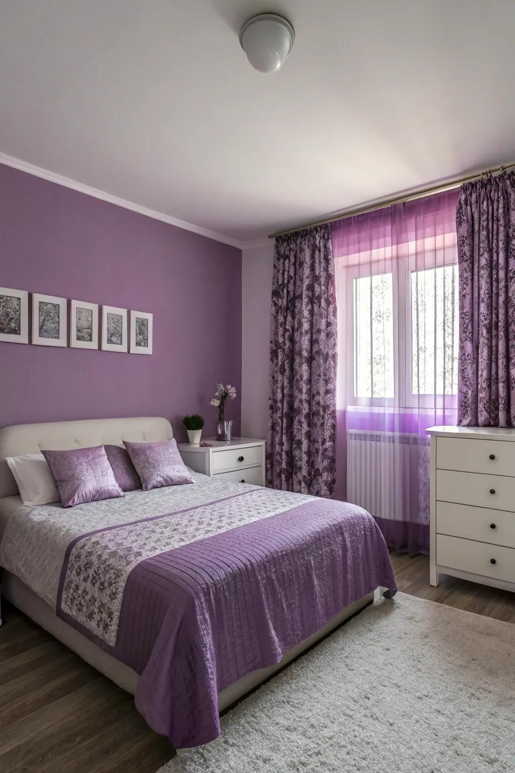 Achieve harmony with a monochromatic purple palette.