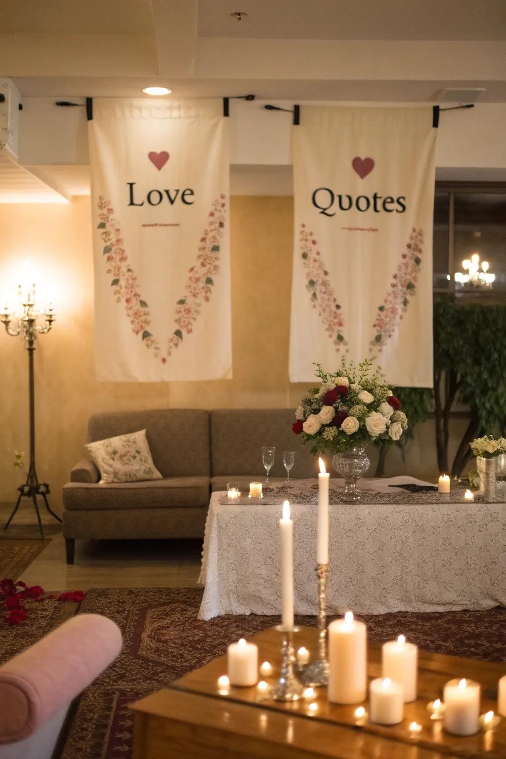 Inspire with heartfelt banners featuring expressions of love.