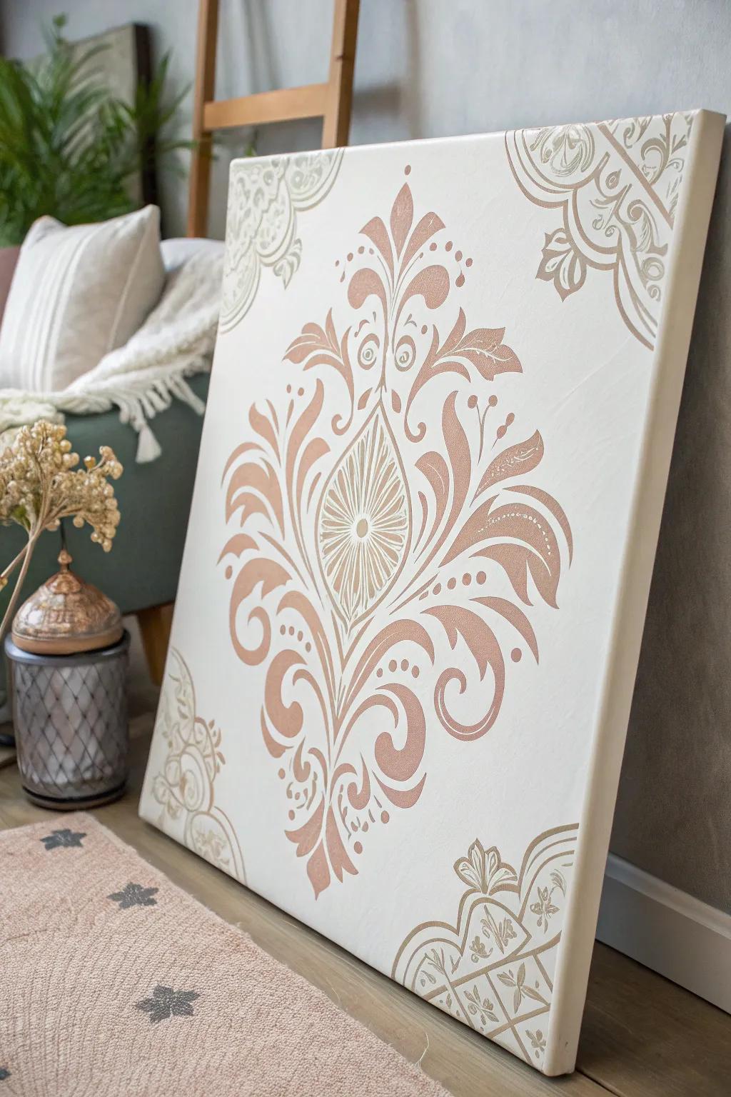 Add depth and elegance to your art with stenciled designs.