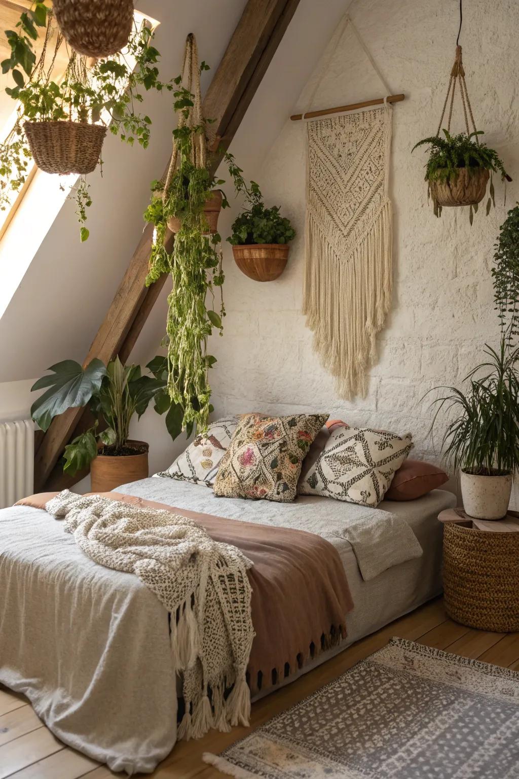 Artistic and eclectic touches bring vitality to your attic area.